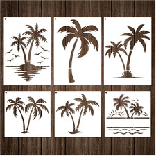 Palm Tree Stencils - Reusable Beach Stencils for Painting on Wood, Canvas, Walls