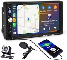   7 Inch Double Din Car Stereo Radio w/ Apple Carplay  Android Auto Backup Cam