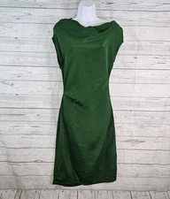 Reiss Womens Lore Capped Sleeve Dress Sz 4 Solid Green Viscose