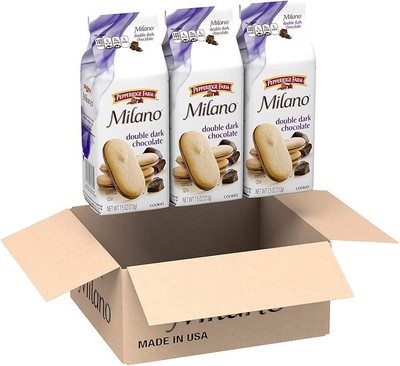 (Free Duty Tax) Pepperidge Farm Milano Cookies, Double Dark Chocolate, 3 Bag