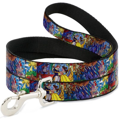 Dog Leash 6-FEET Beauty & the Beast Stained Glass Scenes (US IMPORT)