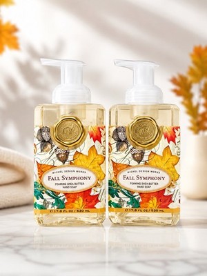 New Lot of 2 Michel Design Works Fall Symphony Foaming Hand Soaps 17.8 oz Each