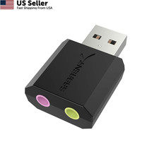 SABRENT USB External Stereo Sound Adapter for Windows and Mac. USB-A, USB-A