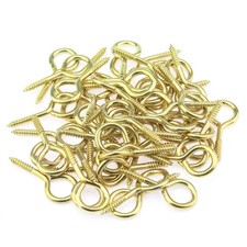 50 Pieces 12 Screw Eyes, Screw in Eye Hooks, Metal Screw Eye Pins Hooks, Bras...