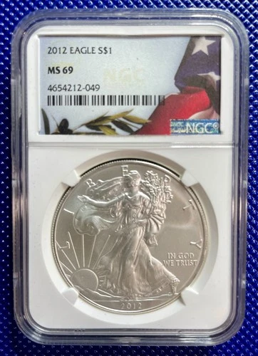 2012 ~ Silver Eagle S$1 ~ NGC MS69 ~ #4654212-049
