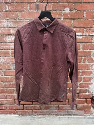 Scotch & Soda, Men's Long Sleeve Medium Button Up, Stretchy, Maroon