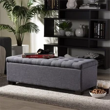 Roanoke Storage Bench in Dark Gray