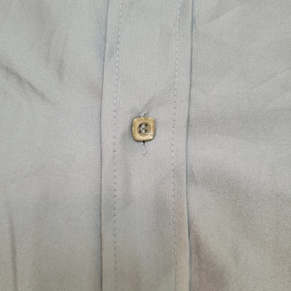 Vintage 70s Van-Heusen Dagger Collar Nylon Button Shirt Medium 21x30 Qiana Nylon - Image 3 of 4