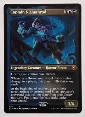 Captain N'ghathrod Forgotten Realms Commander Foil Etched THICK CARD Commander