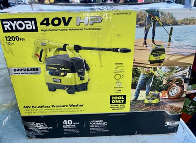 #ad Ryobi 1200 psi 40V Brushless Pressure Washer Tool Only RY40HPPW12B $109.95