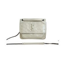 Saint Laurent Niki Small White Aged Leather S...