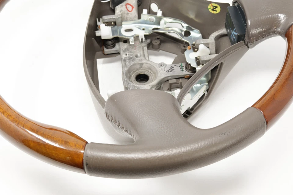 1999-2003 Lexus RX300 Leather Wood Steering Wheel Gray w/ Pistol Grip OEM - Image 4 of 4