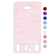 RN Badge Buddy Vertical Cute Registered Nurse Acrylic Card ID Light Pink Pearl