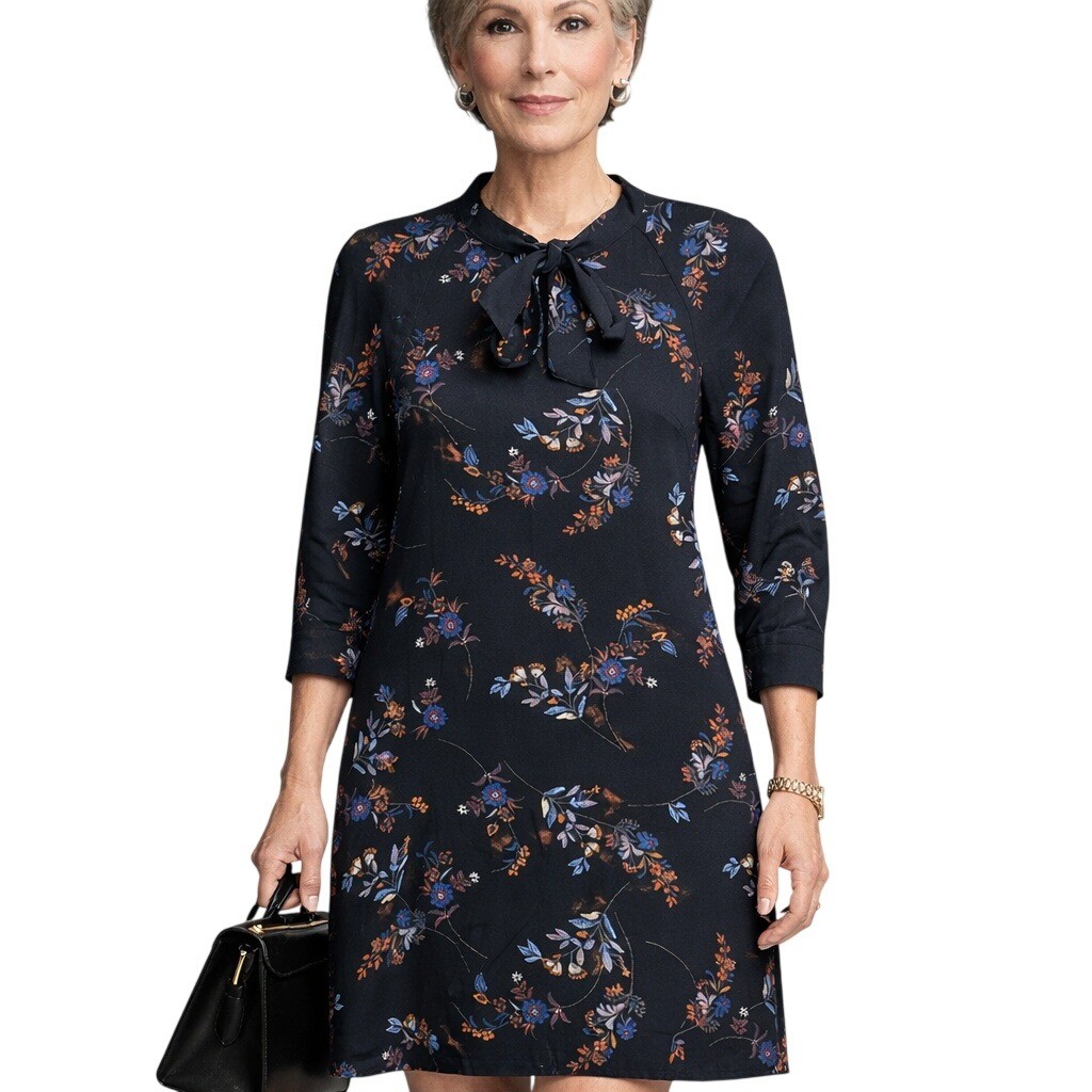 H and M Pussy Bow Dark Floral Dress Sz 2 Retro Whimsigoth Fairygrunge New |  eBay