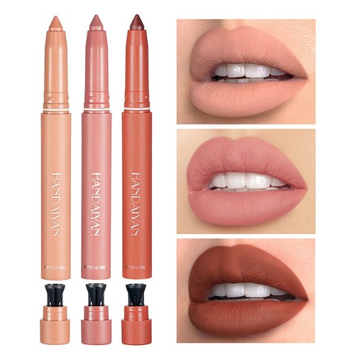 Women Waterproof Matte Lipstick Non-stick Cup Lip Liner Pencil Velvet Nude - Picture 3 of 34