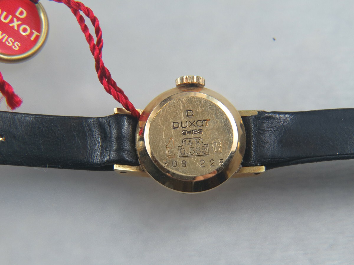 Solid Gold 14K 585 watch Uhr NOS Vintage SwissMade Duxot New