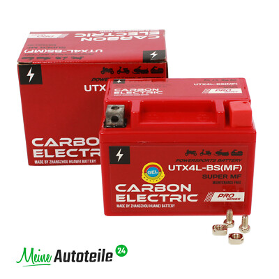 Gel Batterie YTX4L-BS 4Ah 12V Carbon Electric Motorrad Roller Quad wartungsfrei
