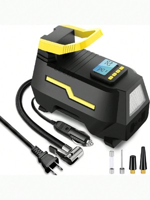Dual  Tire Inflator - Portable Air Compressor Pump For Car Tires, Electric Bicyc