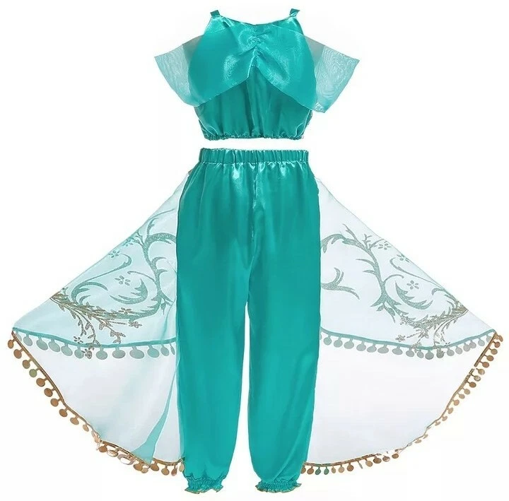 Costume Princesse Disney aladin Déguisement jasmine enfant avec perruque - Photo 3/4
