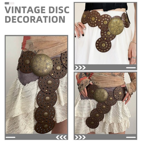 Western Belts for Women Wide Hollow Disc vente Belt Cowgirl Waist Belt with