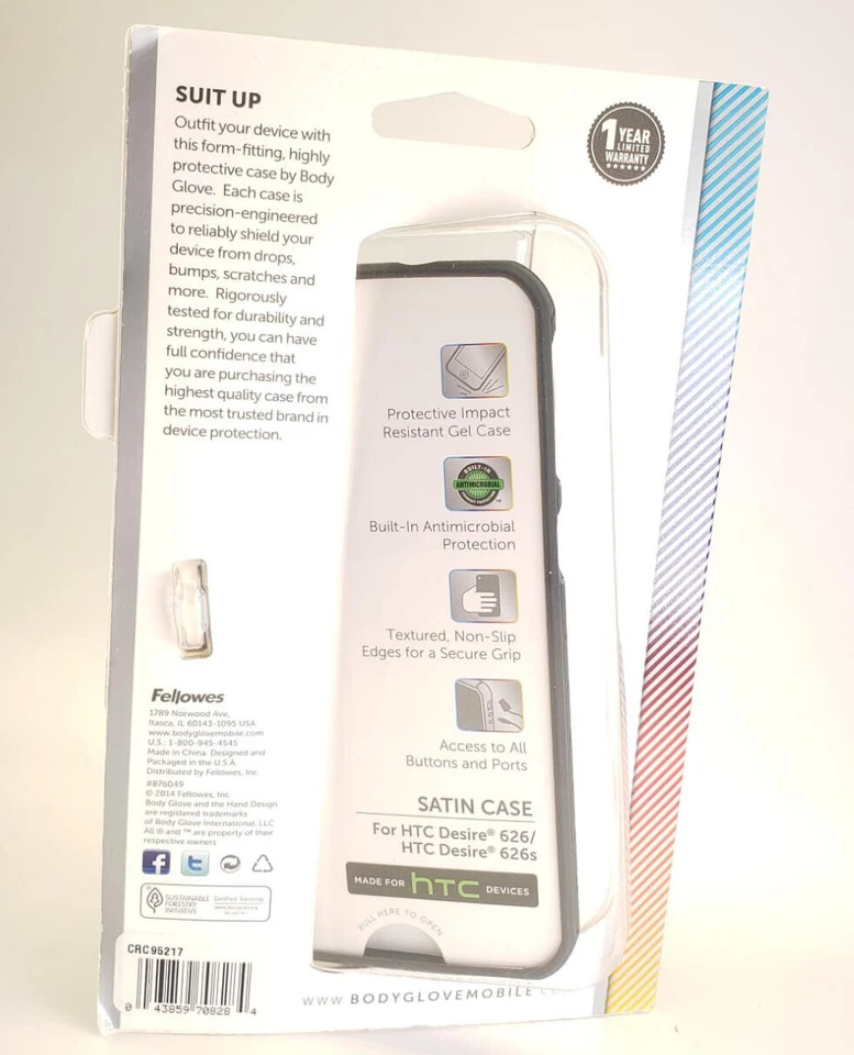 Funda Body Guante Satinado para HTC Desire 626/626s - Gris Carbón Foto 4 de 4