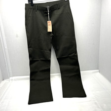 QUINCE Ultra-Stretch Ponte Flat Front Trouser Straight Leg Olive Petite M Women