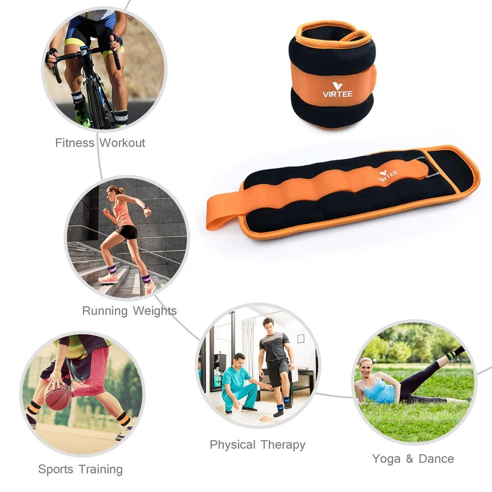 Pesas de tobillo/muñeca para mujeres, hombres, niños - Juego de pesas de brazo y pierna con ajuste... Foto 3 de 4