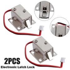 2pc DC 12V Electric Solenoid Lock Tongue Upward Assembly for Door Cabinet Drawer