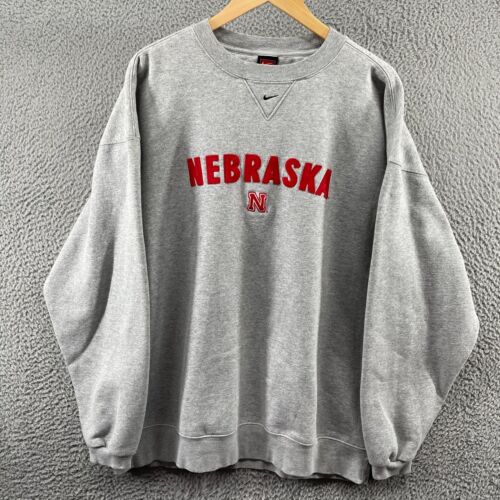 VTG Nike Crewneck Sweatshirt XL University Of Nebraska Cornhuskers Center Swoosh - Picture 1 of 12