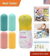Space-Saving Silicone Bottle Covers 4 Pack - Perfect for Travel Toiletries