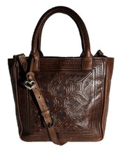 BORSA A MANO A TRACOLLA BRIGHTON FERRARA COL. MARELLA 3D PELLE GOFFRATA COGNAC $450
