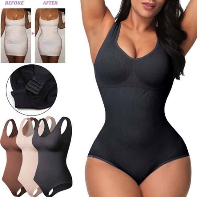 Womens Seamless Shapewear Bodysuit Belly Control Full Body Shaper Slim Underwear