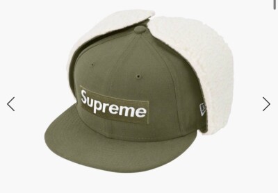Supreme Earflap Box Logo New Era 7 1/8 - Olive + Free Sticker | eBay