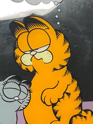 Vintage Garfield Mirror Art Print 1979 Jim Davis Comic Framed 90s