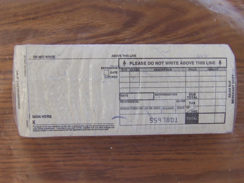 1 - 100 Slips Bankcard Sales Slip 3-Part Credit Card Manual Imprinter Paper