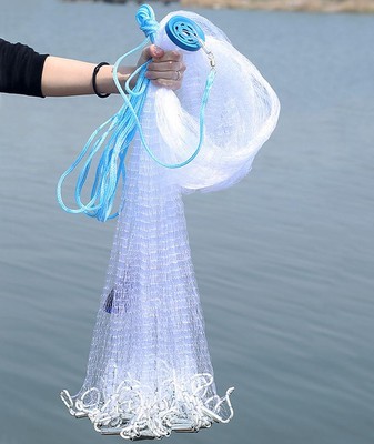 Monofilament Fishing Line Cast Net Catch Fish Network with Steel Sinker Outdo