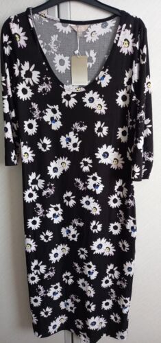 ANTHOLOGY DRESS, BLACK WITH WHITE FLORAL PATTERN,3/4 SLEEVE SZ 10 BNWT  - Picture 1 of 5