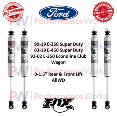 Fox 2.0 Shock Set Front & Rear 0-1.5'' Lifted For Ford E-350 / E-450 Super Duty