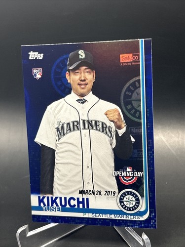 Yusel Kikuchi 2019 Topps Opening Day Blue Foil Parallel #55 Mariners RC (i65) - Picture 3 of 4
