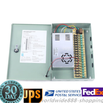18Ch Channels Power Supply Distribution Box DC 12V 30A for CCTV Security Camera