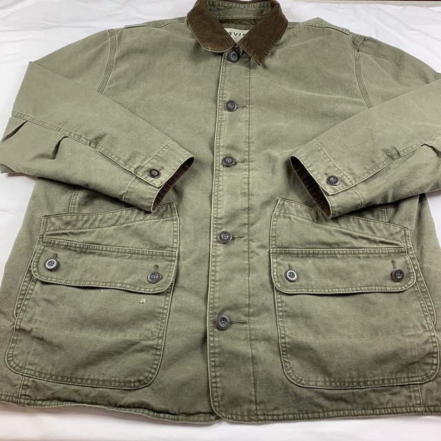 Orvis Mens Barn Chore Jacket Quilt Lined Cotton Canvas Tobacco
