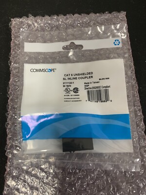 Commscope 2111123-1 Coupler, Sl, Inline, CAT6 Unshielded, 8 Positions Black