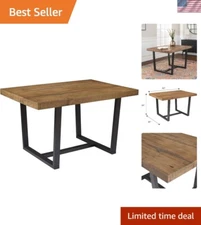 Charming 52-Inch Solid Wood Dining Table in Rustic Oak - Seats 4 Adults