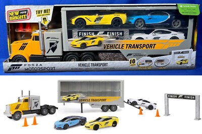 New Bright FORZA MOTORSPORT Hauler Set VEHICLE TRANSPORT 3 Cars