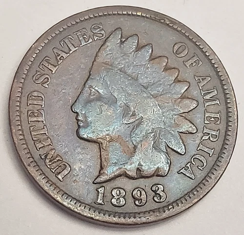 1893 P Indian Head Cent Penny  *VG - VERY GOOD*   **FREE SHIPPING**