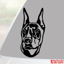 DOBERMAN PINSCHER DOG FACE HEAD Vinyl Decal Sticker Car Window Bumper PET ANIMAL