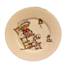 Lenox Special Ivory Dinner Plate girl In the chair with doll Made in USA 8 1/4"