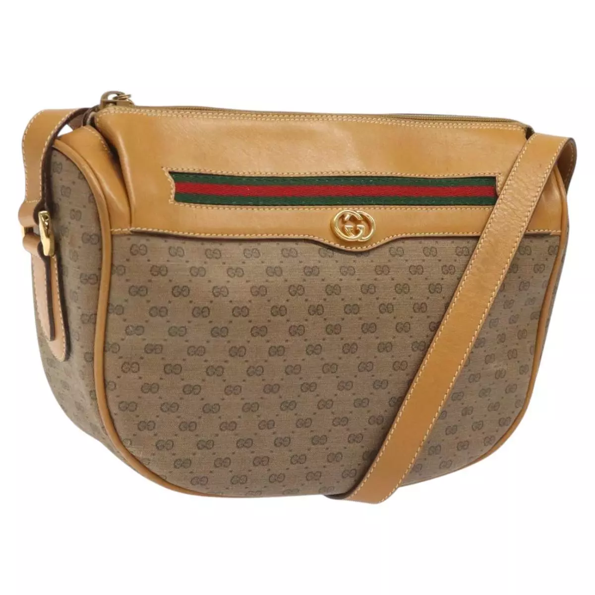 Sac GUCCI Micro GG Supreme Web Sherry Line PVC marron 001 115 0918 authentique BA352