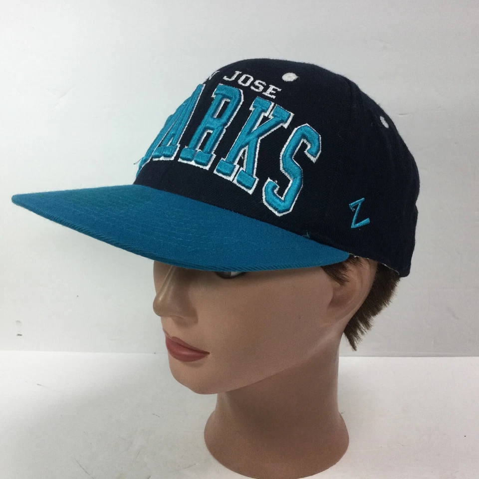 Vintage NHL San Jose Sharks Hockey hat blue SnapBack Wool cap by Zephyr - Image 4 of 4