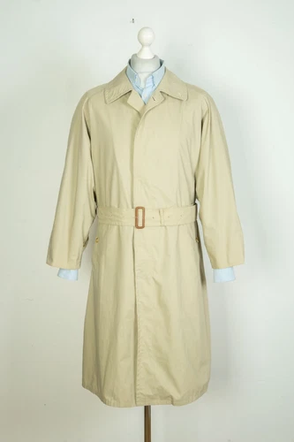 Burberrys Belted Beige/Green Men's Trench Coat Jacket Genuine Superb Size 50 image 2